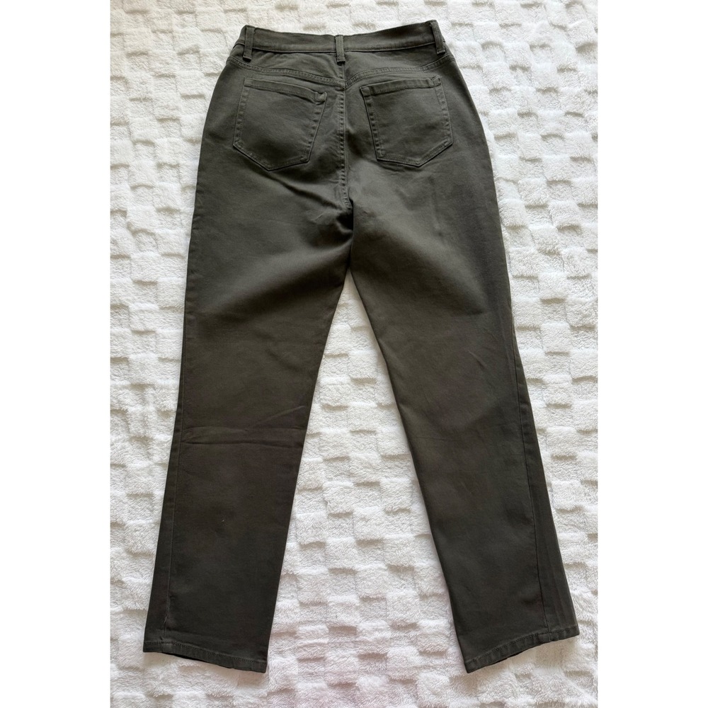 Gloria Vanderbilt Amanda Jeans Women Olive Green High Rise Tapered Leg Pants -8 - Picture 2 of 9